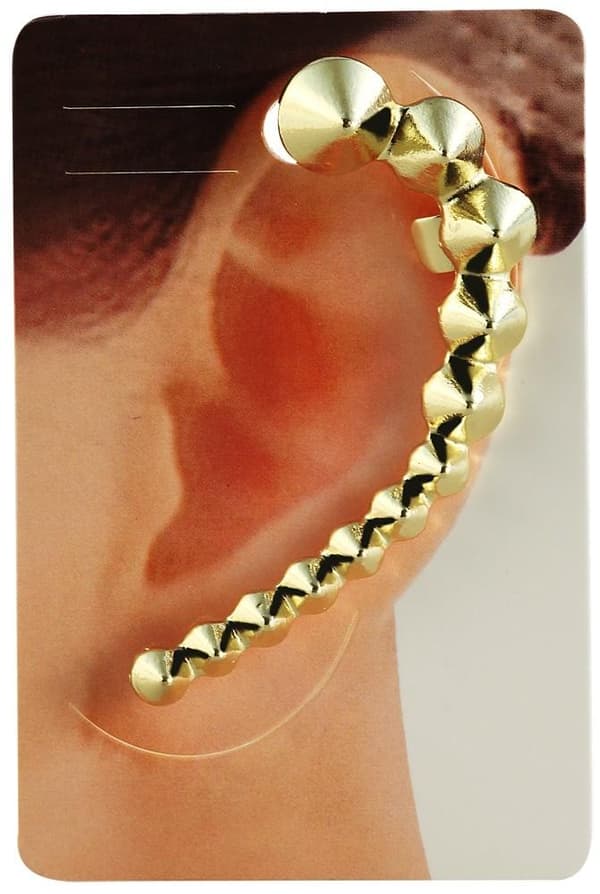 1 st Guld Earcuff Ear Cuff & Örhänge - Nitar/Spike - Vänster Öra