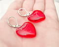 Pikkukuva 2 / 3: Earrings - Heart - Red - Stainless Steel - Brisure