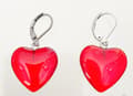 Pikkukuva 1 / 3: Earrings - Heart - Red - Stainless Steel - Brisure