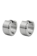 Pikkukuva 4 / 4: Hoop Earrings 13x7mm Hinged Hoops Matte-Finished Stainless Steel - GL03315