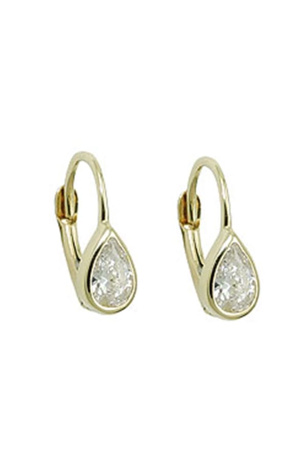Leverback Earrings Drop White 9k Gold - GL431499