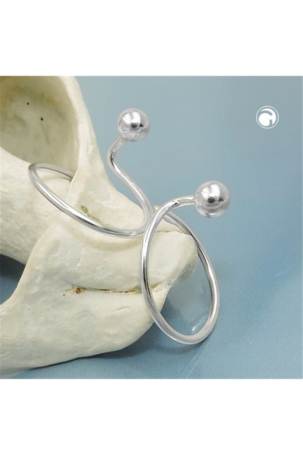 Earring Ear Cuffs Spiral Ball Silver 925 - GL93946