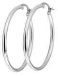 Miniatyrbild 1 av 2: Klassiska Runda Hoop Silver Örhängen i Rostfritt Stål - 3,4 cm