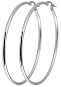 Miniatyrbild 1 av 2: Klassiska Runda Hoop Silver Örhängen i Rostfritt Stål - 5,3 cm