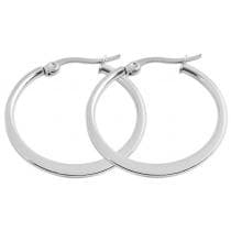 Runda Blanka Tunna Hoop Silver Örhängen i Rostfritt Stål -2,4 cm