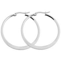 Runda Blanka Tunna Hoop Silver Örhängen i Rostfritt Stål -4,3 cm