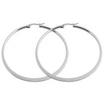 Runda Blanka Tunna Hoop Silver Örhängen i Rostfritt Stål -4,9 cm