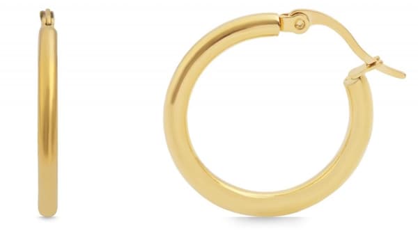 Klassiska Runda Hoop Guld Örhängen i Rostfritt Stål - 3,1 cm