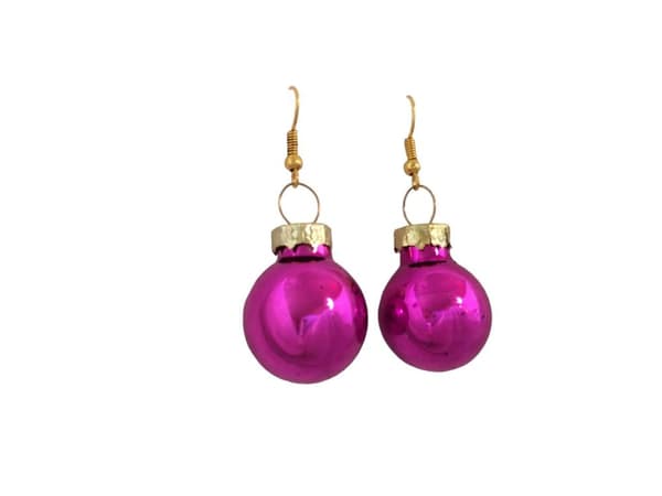 Guld Örhängen till Jul / Christmas - Cerise Blanka Julkulor