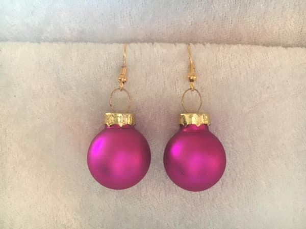 Guld Örhängen till Jul / Christmas - Cerise Matta Julkulor