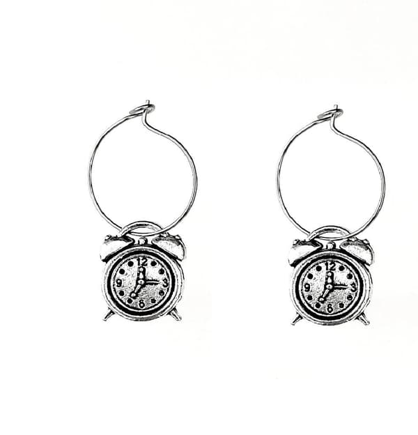 Earrings - Creoles - Clock