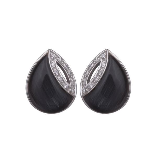 Örhängen - ORPHELIA - Silver - Zirkoniumoxid - Silverfärgad - Svart