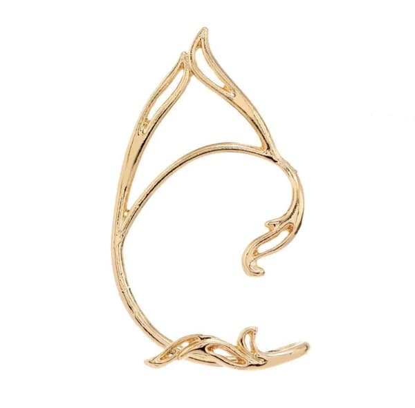 1 st Guld Ear Cuff Earcuff Wrap Örhänge - Snirklig - Vänster Öra
