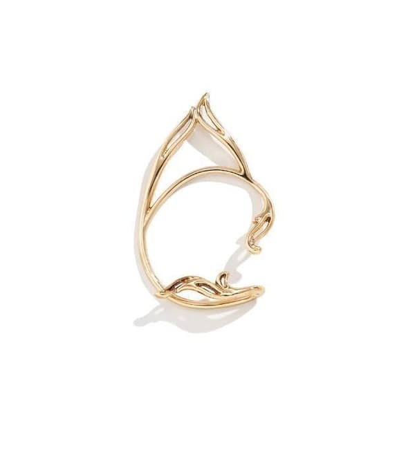 1 st Guld Ear Cuff Earcuff Wrap Örhänge - Snirklig - Vänster Öra