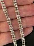 Miniatyrbild 4 av 9: Glittrande Långa Silver Örhängen - Kedjor med Strass/Rhinestones