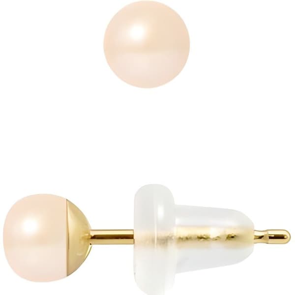 Örhängen - PERLINEA - Äkta odlade pärlor - 4-5 mm - Gult guld - 2 års garanti