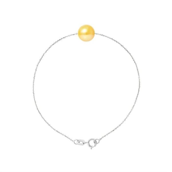 Armband - PERLINEA - Äkta odlad pärla 8-9 mm - 925 Silver - Längd 18 cm - Dam