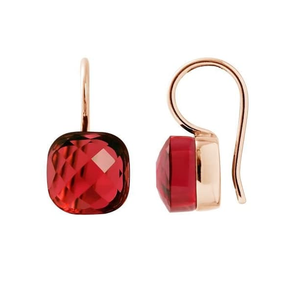 Örhängen - LOVA LOLA VAN DER KEEN - Röd Kristall - 925 Silver - Rose Gold - Dam