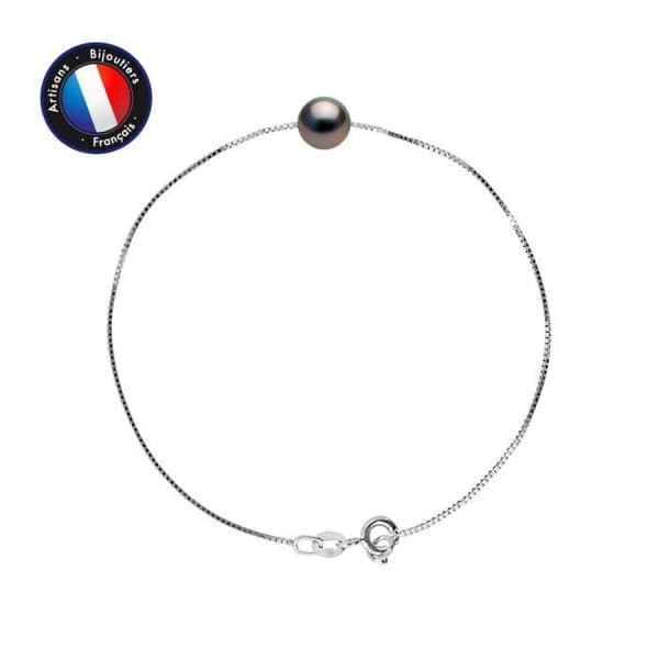 Armband - PERLINEA - Tahiti Kulturpärla 8-9 mm - Silver 925 - Längd 18 cm - Kvinna