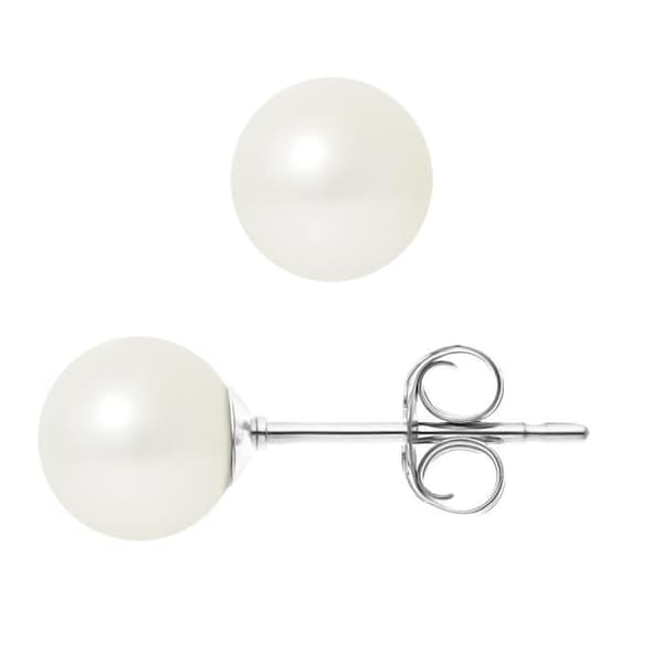 Örhängen - PERLINEA - Äkta odlade pärlor - 7-8 mm - 925 Silver - 2 års garanti