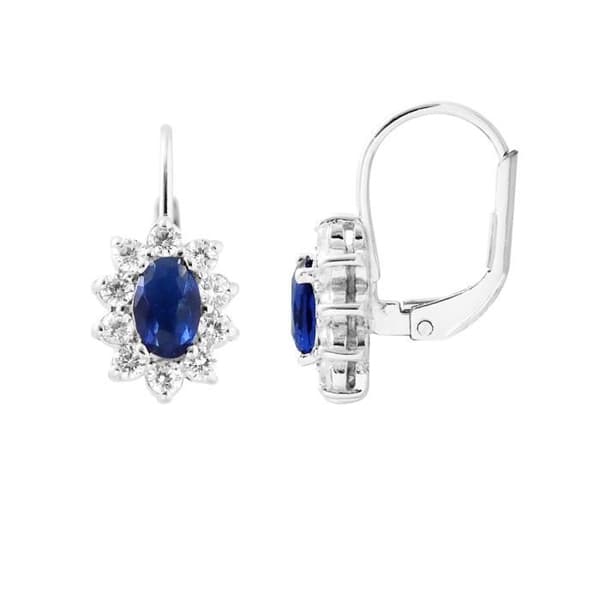 Örhängen - LOVA LOLA VAN DER KEEN - Emerald - Syntetisk safir - 925 Sterling Silver - Sleepers