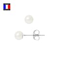 Miniatyrbild 1 av 4: Compagnie Générale des Perles - Äkta odlade pärlörhängen 5-6 mm 18 Cts Vitguld Säkerhetssystem - Damsmycken