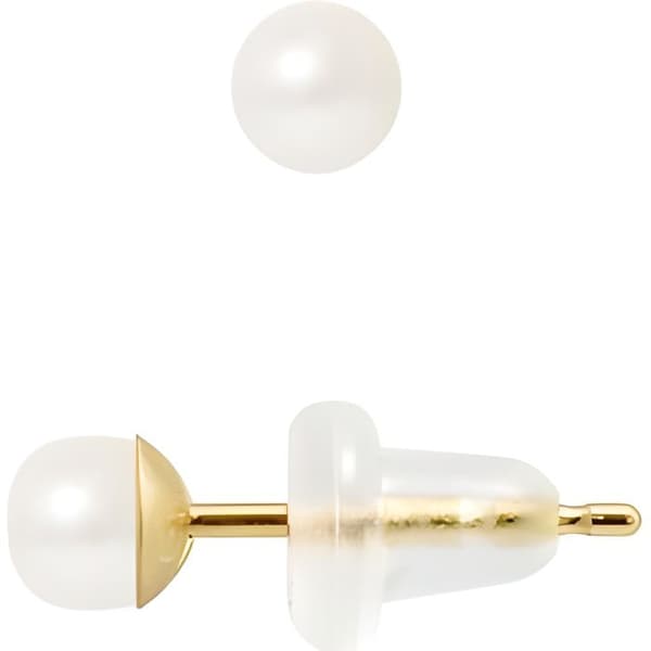 Örhängen - PERLINEA - Äkta odlade pärlor - 4-5 mm - Vitguld - 2 års garanti