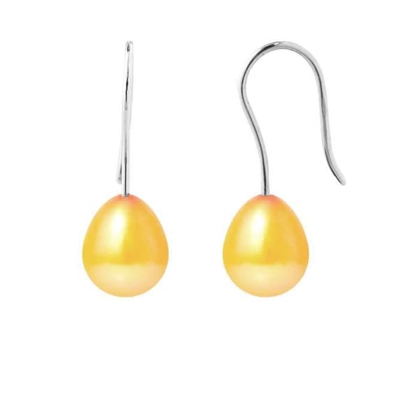 Örhängen - PERLINEA - Äkta sötvattenspärlor 7-8 mm - Vitguld - Guld - Krok