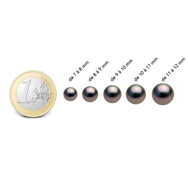 Örhängen - PERLINEA - Äkta Kulturpärlor - 9-10 mm Choklad - Vitt Guld 9 Cts - AAA+