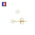 Miniatyrbild 1 av 4: Compagnie Générale des Perles - Äkta odlade pärlörhängen 4-5 mm 18 Cts guld - Poussettes System - Damsmycken