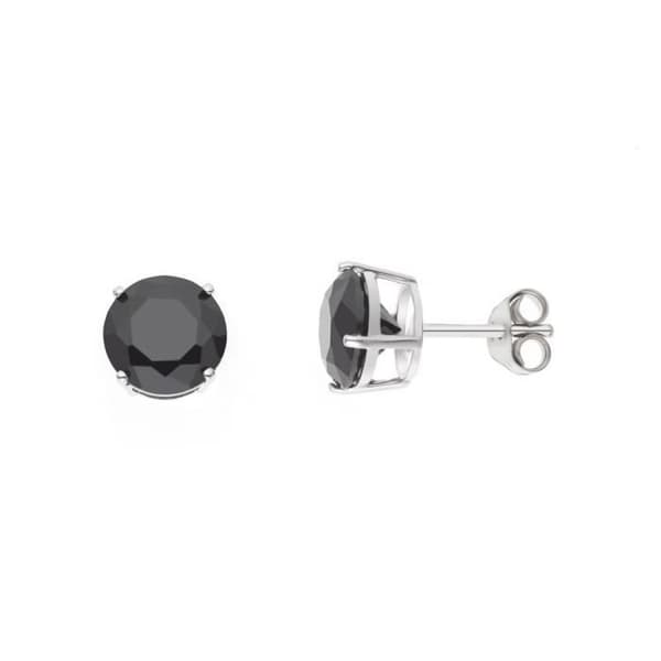 Örhängen - LOVA LOLA VAN DER KEEN - Svart Solitaire - 925 Sterling Silver - Syntetisk diamant - 8 mm