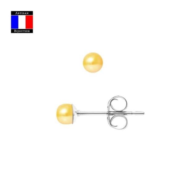 Compagnie Générale des Perles - Äkta sötvattensodlade pärlörhängen - Prestige Gold - Damsmycken