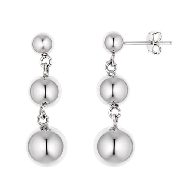 Örhängen - Marla - Rhodiumpläterat Sterling Silver 925 - 2,5 cm - Poussettes System - Äkthetsintyg