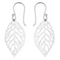 Miniatyrbild 1 av 3: Örhängen - Annie - Rhodiumpläterad 925 Sterling Silver - Bladmönster - 2 cm - Kroksystem