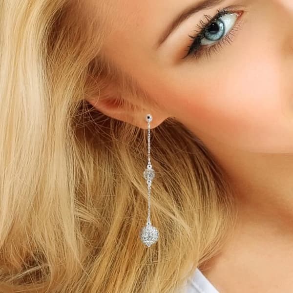 Örhängen - LOVA LOLA VAN DER KEEN - Pure WHITE - 925 Sterling Silver - Vit Kristall - Barnvagnssystem