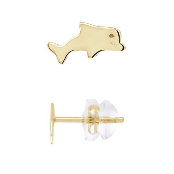 Örhängen - LÉA &amp; ARTHUR - DOLPHIN - Guld 375 - Stift - Barn