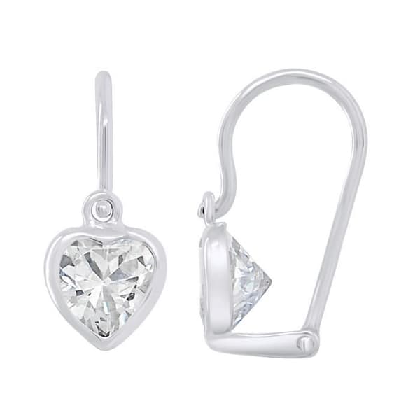 Örhängen - LÉA & ARTHUR - Hjärta - 925 silver - Zirkoniumoxid - Trasigt system