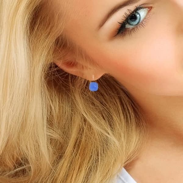 Örhängen - LOVA LOLA VAN DER KEEN - Blue Crystal - 925 Silver - Rose Gold - Dam