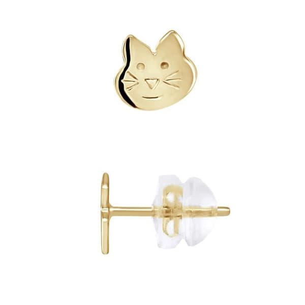 "Ohrringe - LÉA &amp; ARTHUR - KATTENMÖNSTER - Guld 375 - SILICONOR knäppsystem"