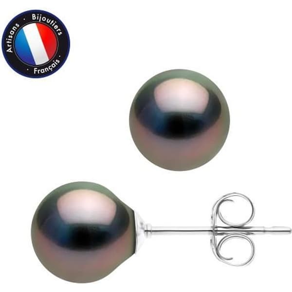 PERLINEA - Örhängen - Äkta Tahitiska odlade pärlor - 8-9 mm - Vitguld - Damsmycken