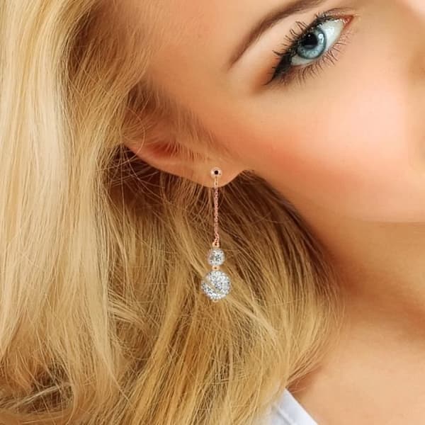 Örhängen - LOVA LOLA VAN DER KEEN - PINKY GULD - 925 Sterling Silver - Äkta Kristall - Rose Guld
