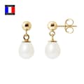 Miniatyrbild 1 av 4: Örhängen - Compagnie Générale des Perles - 6-7 mm - 750 Guld Guld - Odlade pärlor - Ball System