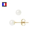 Miniatyrbild 1 av 4: Compagnie Générale des Perles - Äkta odlade pärlörhängen 5-6 mm 18 Cts Yellow Gold Security System - Damsmycken