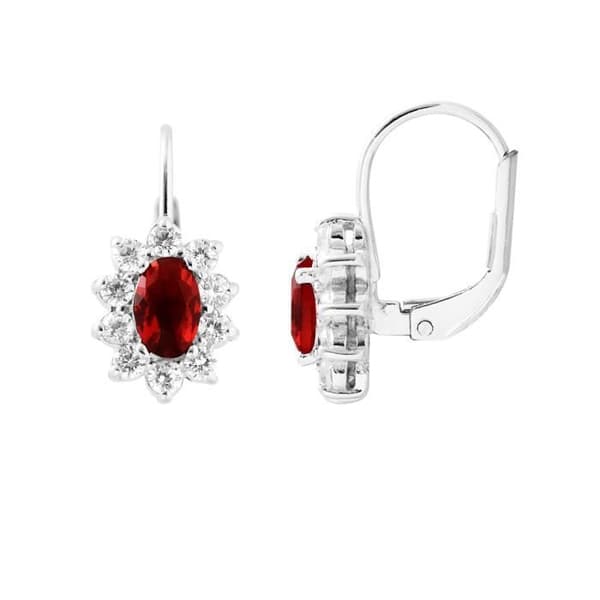 LOVA LOLA VAN DER KEEN - Emerald Örhängen - Poussettes System - Syntetisk rubin - 925 Sterling Silver - Juvel