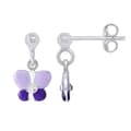 Miniatyrbild 1 av 2: Örhängen - LÉA &amp; ARTHUR - Mauve Butterfly - 925 Silver - Strass - Barn