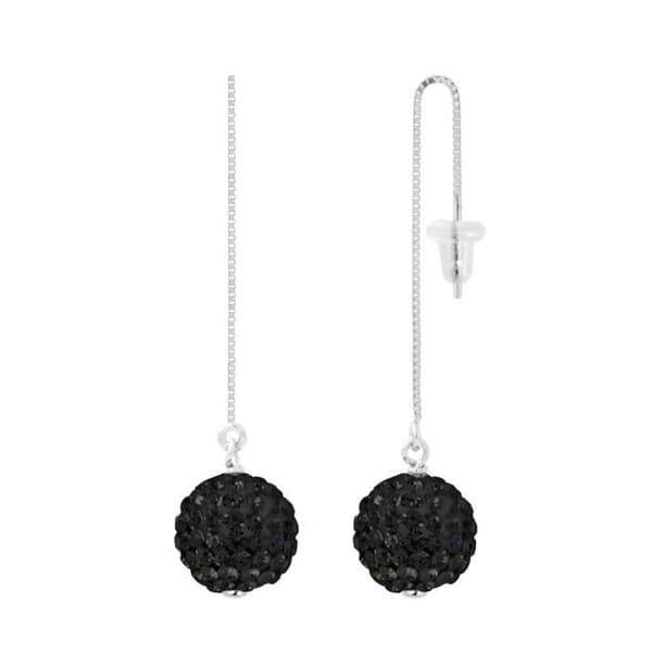 Örhängen - LOVA - LOLA VAN DER KEEN - Äkta Svart Kristall - Massivt Silver 925 - Tryckknappssystem
