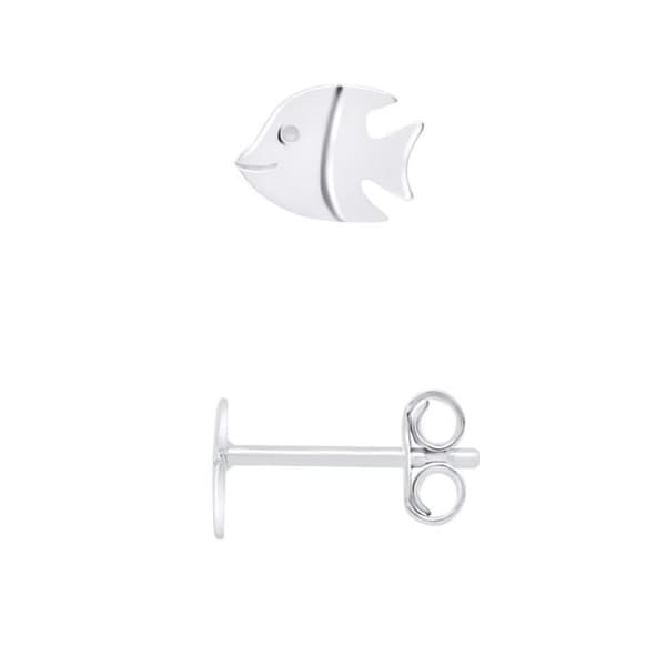 Örhängen - LÉA &amp; ARTHUR - Motivet 'FISK' - Silver 925 - Push-button system - Barn