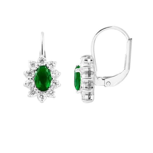 Örhängen - LOVA LOLA VAN DER KEEN - Syntetisk smaragd - 925 Sterling Silver - Sleeper System