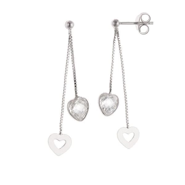 Örhängen - Marisa - Rhodiumpläterad 925 Sterling Silver - Cubic Zirconia - Barnvagnssystem - Dam