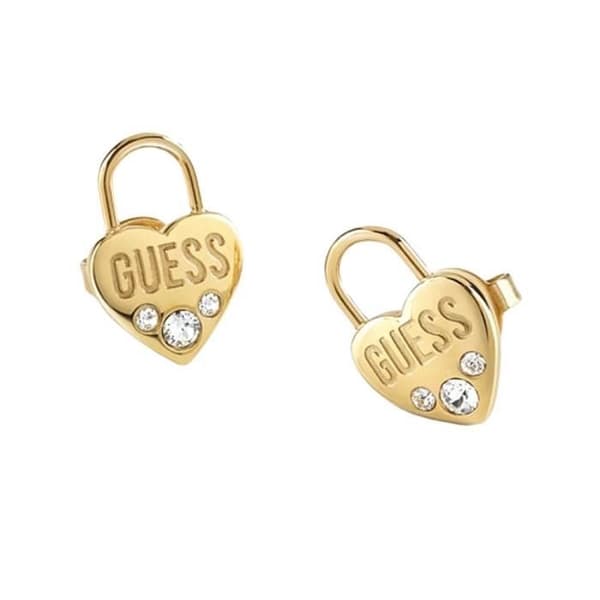 Örhängen - GUESS - Lock Me Up - Rostfritt stål - Guldpläterade - Swarovski-kristaller